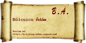 Bölcsics Ádám névjegykártya